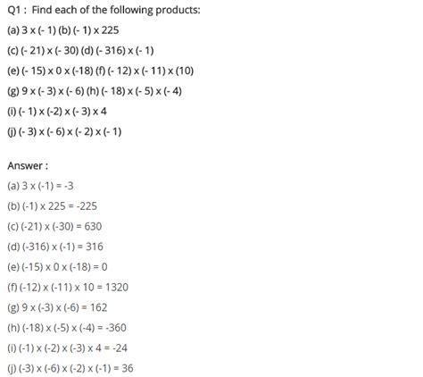 Ncert Solutions For Class 7 Maths Chapter 1 Integers Ex 13 Ncert Books