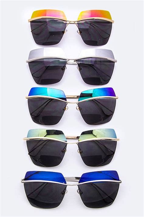 Two Tone Mirror Tinted Sunglasses Colors Tinted Sunglasses Mirror Tint Sunglasses Sunglasses