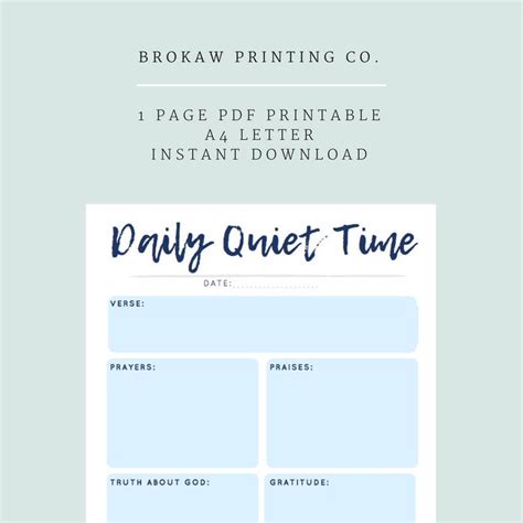 Daily Devotional Template Guide Quiet Time Printable Etsy