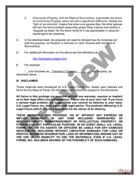 Lady Bird Deed Texas Example Form Example Download