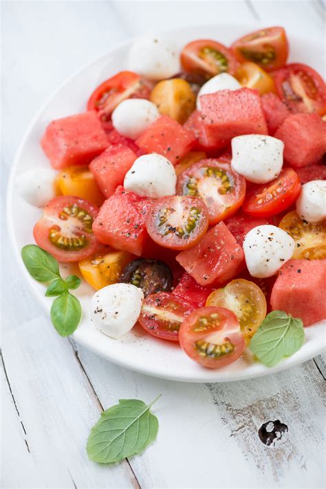Watermelon Tomato Mozzarella Salad Recipe Ben Vaughn