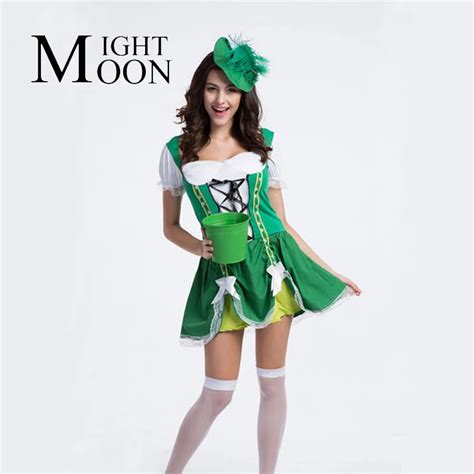 Moonight Women Sexy Costume Green Beer Girl Maid Fancy Dress