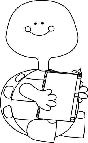 Black And White Turtle Reading A Book Clip Art Black And White Turtle