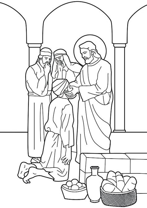 Jesus Heals The Blind Man Coloring Page At Free