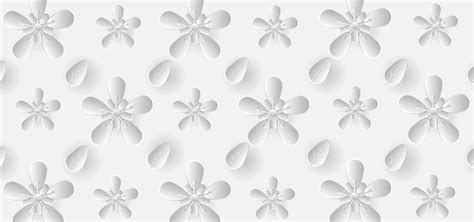 3d White Gradient Flower And Leaves Pattern 1233287 Vector Art At Vecteezy