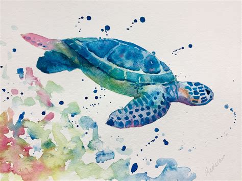 Watercolor Turtle Turtle Painting Turtle Watercolor Watercolor Pattern