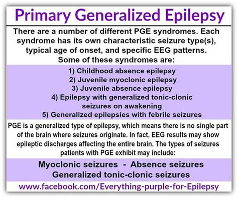 Primary Generalized Epilepsy Epilepsy Awareness Epilepsy Seizure