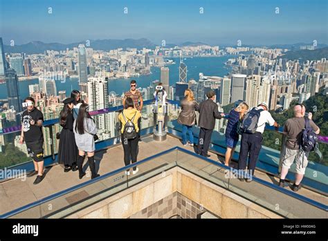 Tourists Taking Photographs From Sky Terrace 428 On Top Of The Peak