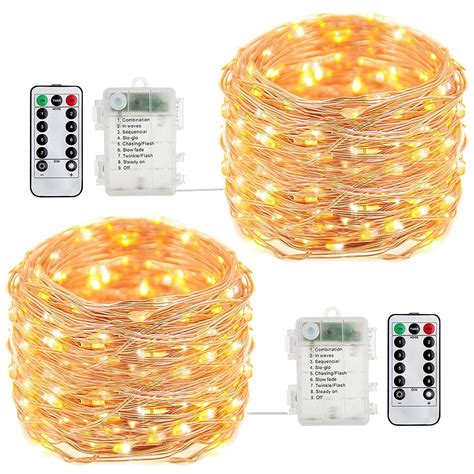 Fairy Lights 2 Pack Battery Operated Waterproof 50 Led