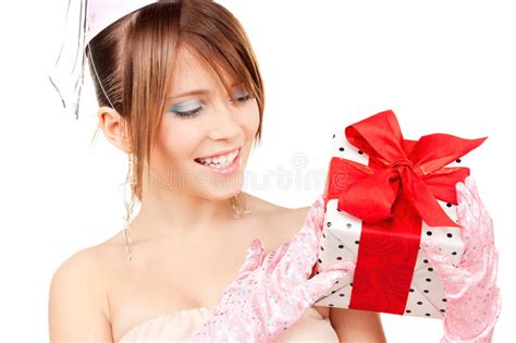 Party Girl With T Box Stock Image Image Of Beautiful 40670783