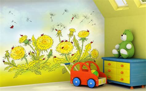Dandellion Flowers Wallpaper Mural For Nurseries £35 Per Square Metre