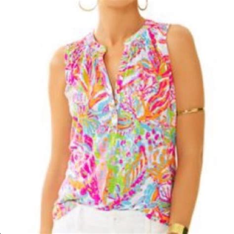 Lilly Pulitzer Tops Lilly Pulitzer Essie Top Scuba To Cuba Poshmark