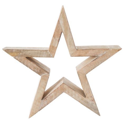 White Pine Decorative Whitewash Wooden Star