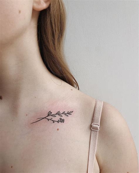 Minimalist Tattoo Design Collarbone Marti Mccrary