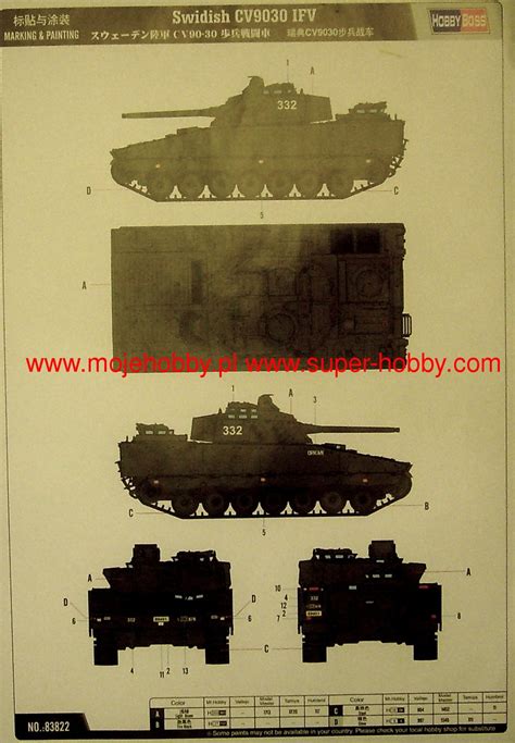 swedish cv90 30 mk i ifv model do sklejania hobby boss 83822