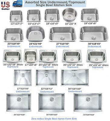 Stainless steel kitchen sink sizes india. New Topmount / Undermount Stainless Steel Single Bowl ...