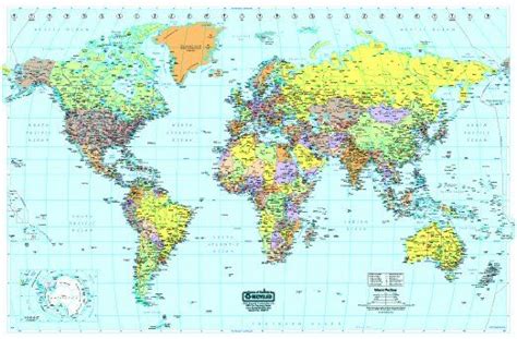 House Of Doolittle Laminated World Map 50 X 33 Inch With