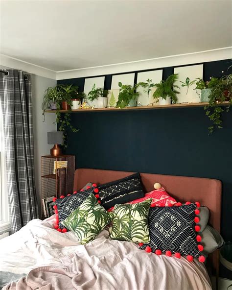 Botanical Bedroom Living Plant Headboard Plants On Shelf Beautiful