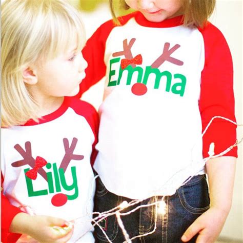 Girls Reindeer Shirt Kids Christmas Shirt Personalized Etsy