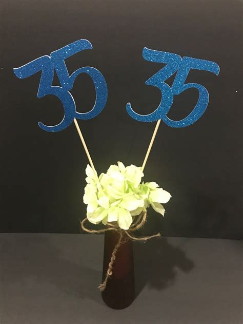 35th Birthday Decoration 35th Birthday Centerpiece Sticks Etsy 35