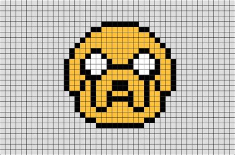 Adventure Time Jake Pixel Art Pixel Art Pattern Pixel Art Cross