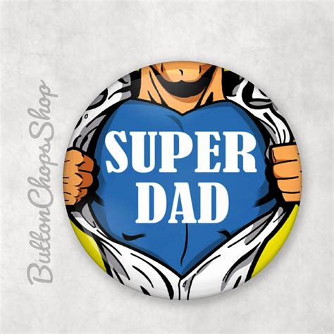 Super Dad Hero Pin Fathers Day T Best Daddy Birthday Etsy