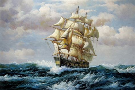 Tall Ship Sailing 107 Peinture Par Lermay Chang Artmajeur