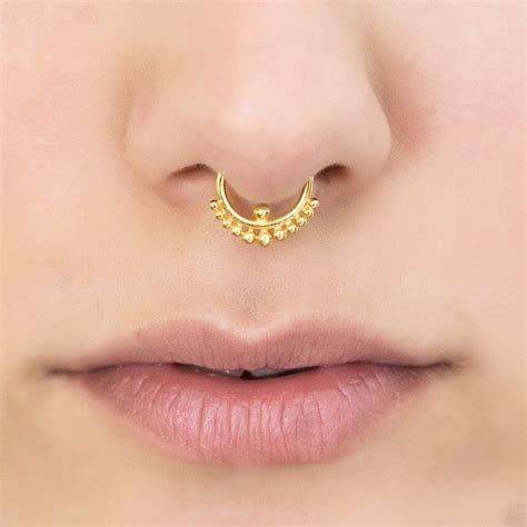Indian Style Fake Gold Septum Ring Indian By Umanativedesign