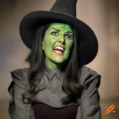 angry nikki haley as the wicked witch of the west in the wizard of oz on craiyon