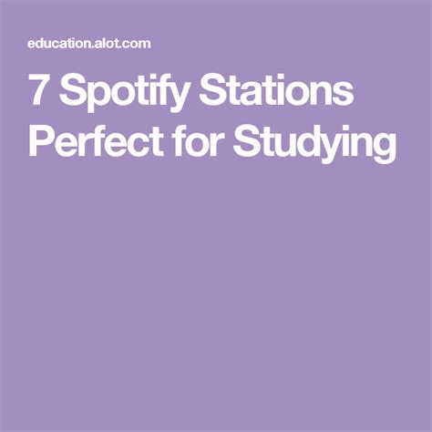 7 Spotify Stations Perfect For Studying Study Spotify Good Study Habits