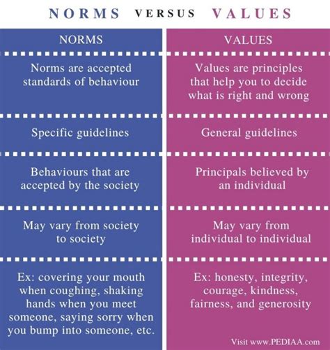 What Is The Difference Between Norms And Values Pediaacom