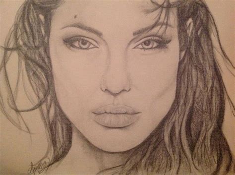 Angelina Jolie Pencil Portrait Sketch Drawing By Sascha Froma Systeria 2011