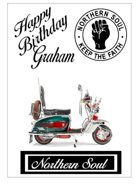Northern Soul Birthday Card Scooter Lambretta Keep The Faith Etsy