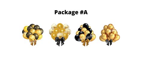 Balloon Signs Package Gold Black And White Balloons 20 24 Tall