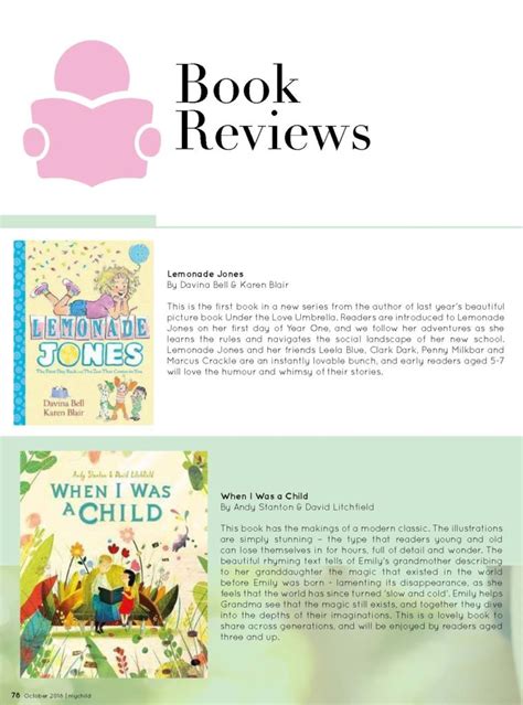 Book Reviews October 2018 Issue My Child Magazine