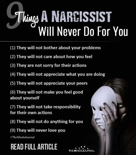 Things A Narcissist Will Never Do For You Or Anyone