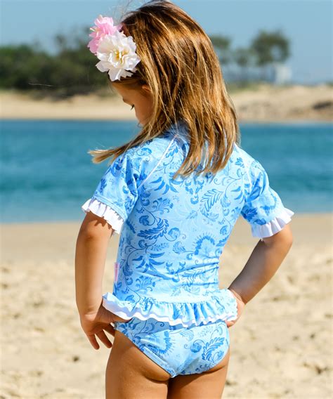 Baby Girls Frill Suit Short Sleeve Swimwear Girls Babe Girl Models Baby Swimwear