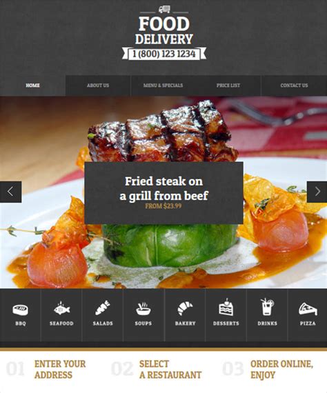food ordering delivery website templates