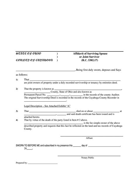 Ohio Affidavit Cuyahoga Complete With Ease Airslate Signnow