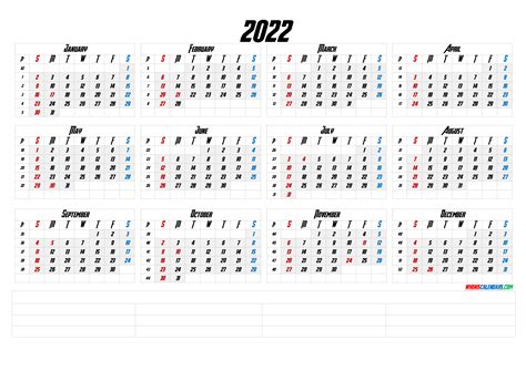 2022 12 Month Printable Calendar Free Printable Calendar Monthly