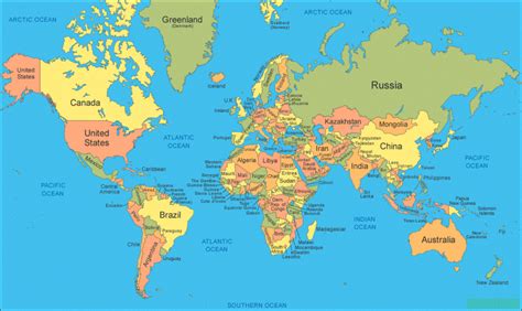Detailed World Map Pdf World Map With Countries