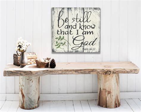 Be Still And Know That I Am God Christian Wood Sign Rustic Wood Wall