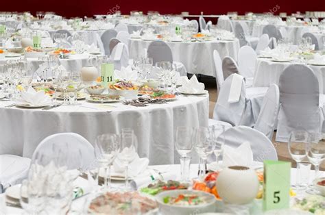 Formal Dinner Service As At A Wedding Banquet — Stock Photo © Antiksu