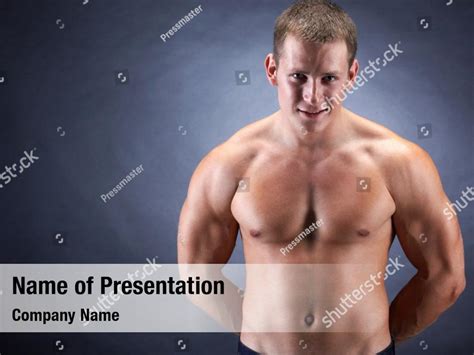 Man Shirtless Muscular Gym Powerpoint Template Man Shirtless Muscular