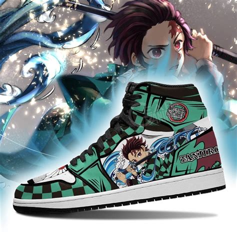 Tanjiro Shoes Boots Skill Water Breathing Demon Slayer Anime Jordan