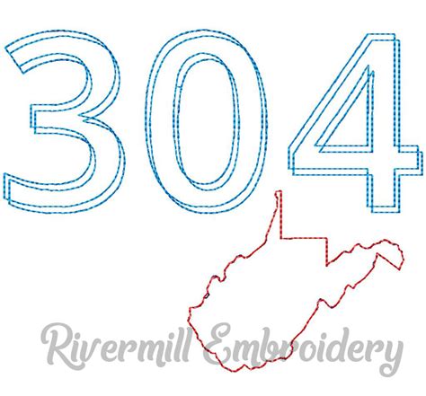 Raggy Applique West Virginia 304 Area Code Machine Embroidery Design