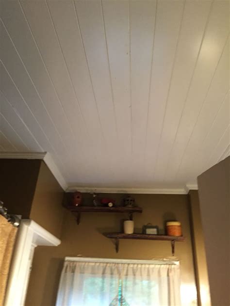 Trim the final board, if necessary, from the tongue side. Bead board ceiling. | Beadboard ceiling, Home decor, Beadboard