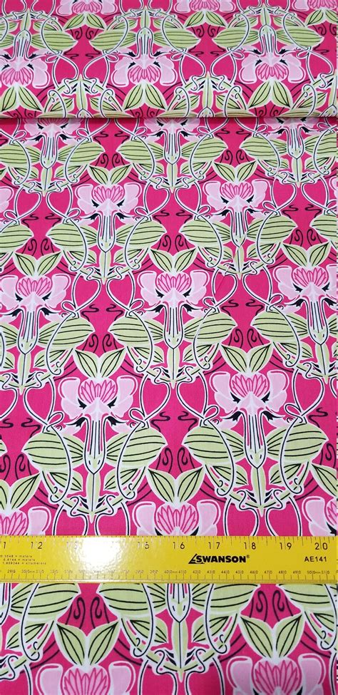 Pink Floral Fabric 1 Yard Or More Floral Fabric Etsy