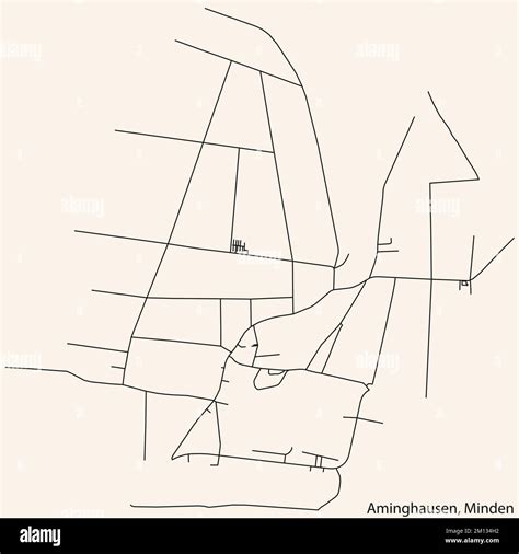 Street Roads Map Of The Aminghausen Quarter Minden Stock Vector Image