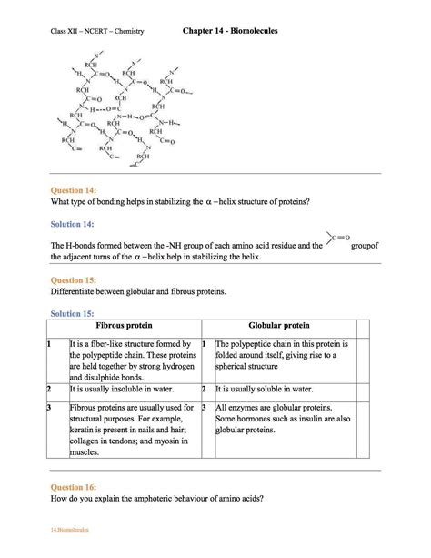 Ncert Solution For Class 12 Chemistry Chapter 14 Biomolecules
